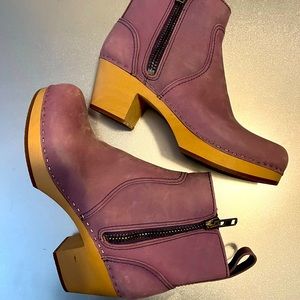 Swedish Hasbeens Toffel Purple Ankle Boot Clogs in 8/9 (39) - Brand NEW!